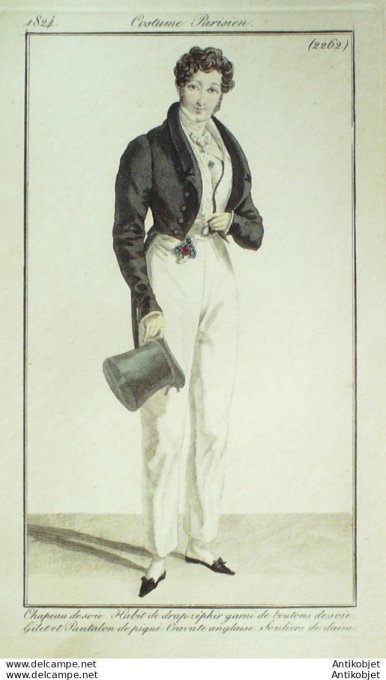 Costume Parisien 1824 # 2262 Habit homme en zéphir gilet