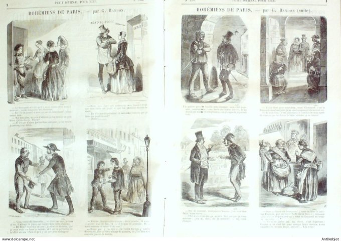 Petit journal pour Rire 1860 # 256 Parisiens Grevin