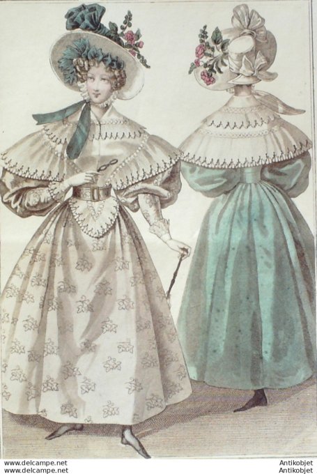 Costume Parisien 1831 # 2892 Robe de Charly fuchu mousseline