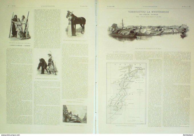 L'illustration 1896 n°2792 Mali Tombouctou Kabara Montpellier (34) explosion Militaires Alpins