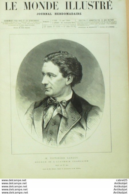 Le Monde illustré 1878 n°1105 Ferney (01) Château Voltaire Victorien Sardou Expo Csarda Des Tziganes