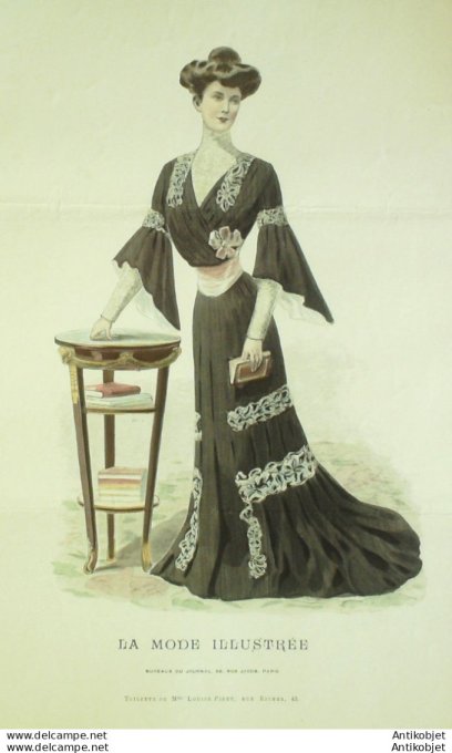 Gravure Mode illustree 1904 #  3 (Old Fashion plate) rare