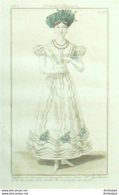 Gravure Mode Costume Parisien 1825 # 2293 (eau forte old Fashion plate
