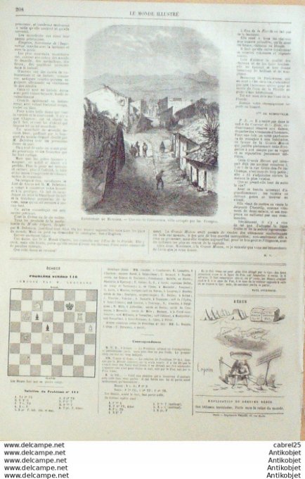 Le Monde illustré 1864 n°363 Montmartre Solesmes (72) Pologne Varsovie Sénégal Cayor Loro Pifferari 