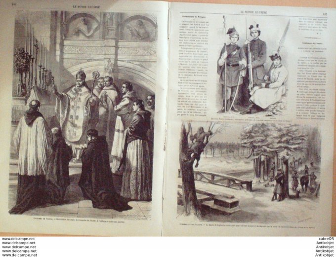 Le Monde illustré 1864 n°363 Montmartre Solesmes (72) Pologne Varsovie Sénégal Cayor Loro Pifferari 