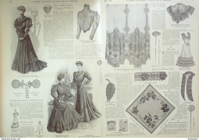 La Mode illustrée journal 1905 n° 52 Paletit Empire en fourrure