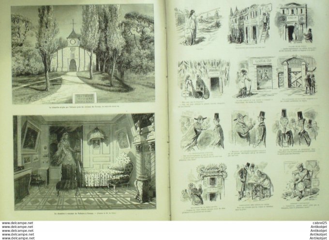 Le Monde illustré 1878 n°1105 Ferney (01) Château Voltaire Victorien Sardou Expo Csarda Des Tziganes