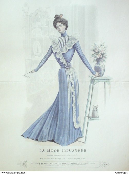 Gravure Mode illustree 1900 #  7 (Old Fashion plate) RARE