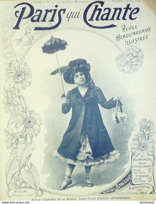 Paris qui chante 1904 #74 Nini Bonjour Dumoraize Xavier Privas Rosensteel