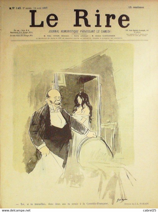 Le Rire 1897 n°145 Radiguet Forain O'Galop Burret Léandre Fau Baron Roubille
