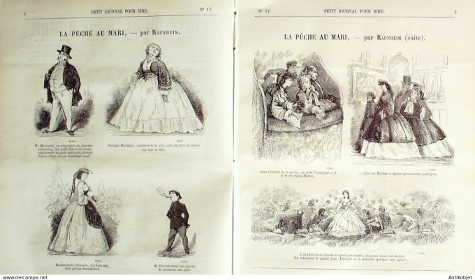 Petit journal pour Rire 1868 #   17 La peche au mari Raunheim