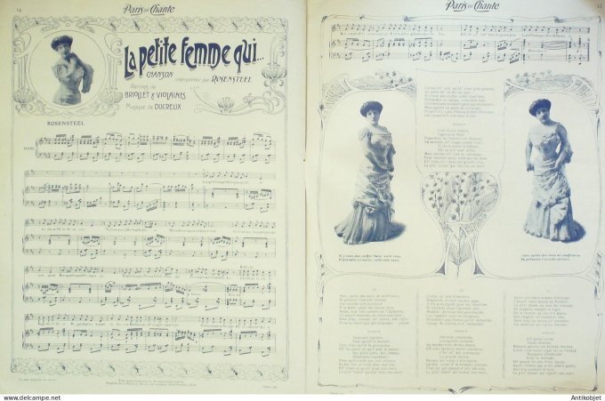 Paris qui chante 1904 #74 Nini Bonjour Dumoraize Xavier Privas Rosensteel