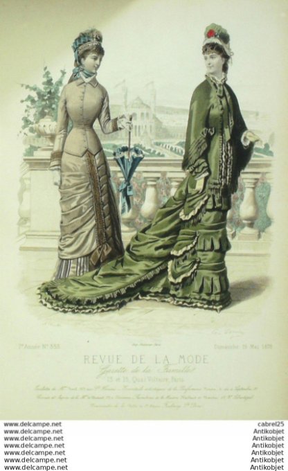 Gravure Mode La Gazette 1878 # 333 (Old Fashion plate)