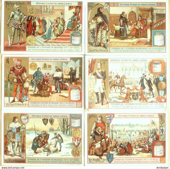 Chromo Liebig Sang  813 Histoire de la Belgique I (1905)