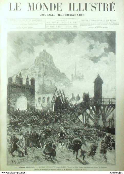 Le Monde illustré 1880 n°1235 Nîmes (30) Moscou Michel Strogoff Lisbonne