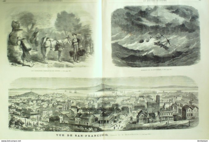 Le journal illustré 1866 n°294 Etats-Unis San Francisco Chypre vendanges dans l'île