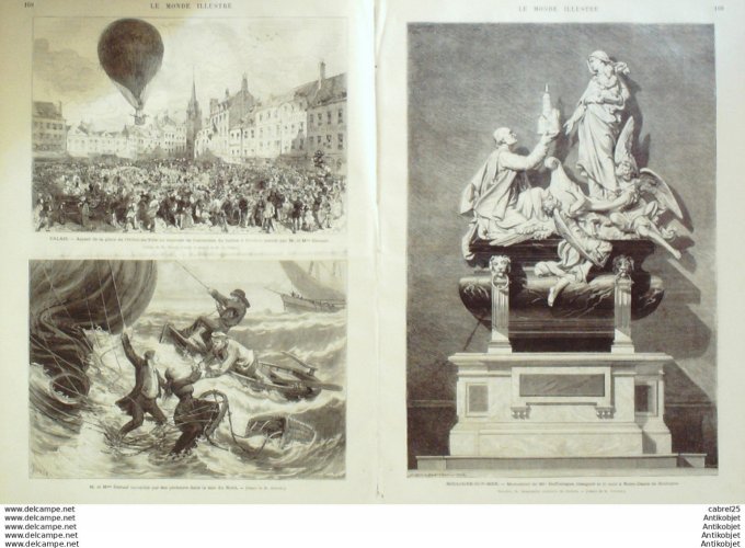 Le Monde illustré 1874 n°909 Sète (34) Calais (62) Orange (84) Dunkerque (59) Verdun (08) Italie Mil