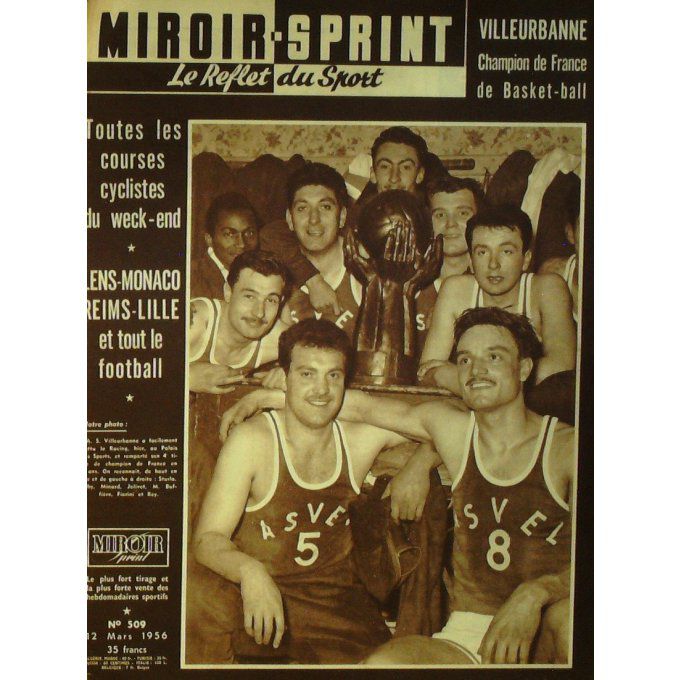 Miroir Sprint 1956 #  509 12 Mar Meysenq Elliott Bobet Sterckx  Schotte Rennes Humez