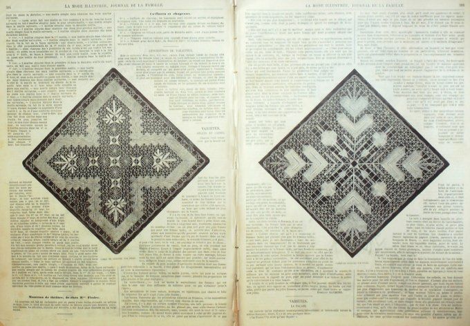 Journal Mode illustrée 1870 # 50 Toilette de théâtre