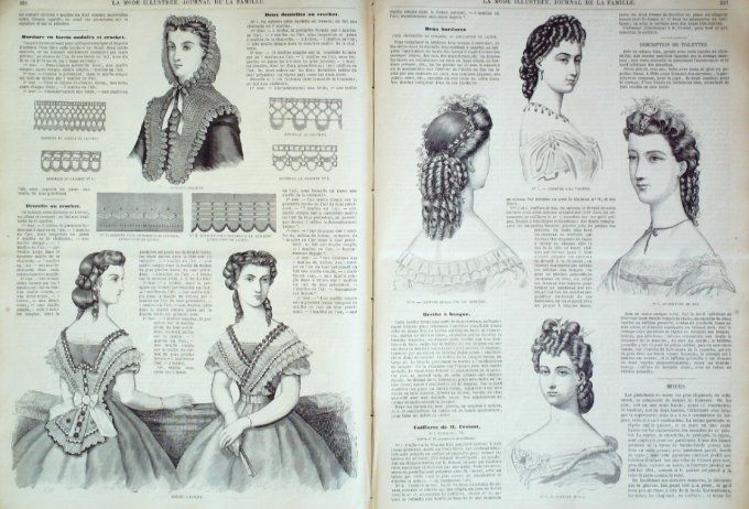 Journal Mode illustrée 1864 # 50 Echarpe à capuchon