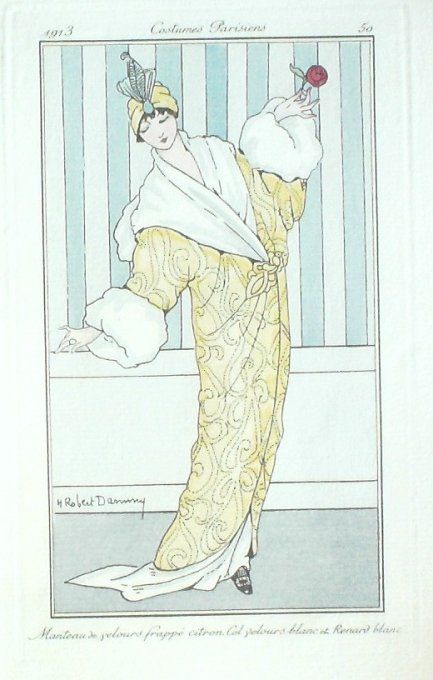 Dammy Robert Pochoir Mode Art Deco n°  50-1913 Journal des Dames