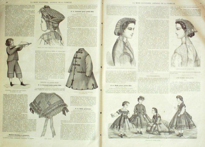Journal Mode illustrée 1865 # 50 Bonnet Empire