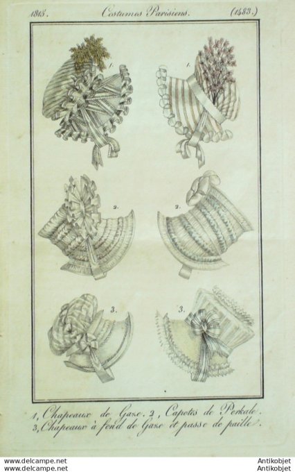 Costume Parisien 1815 # 1483 Capotes de perkale