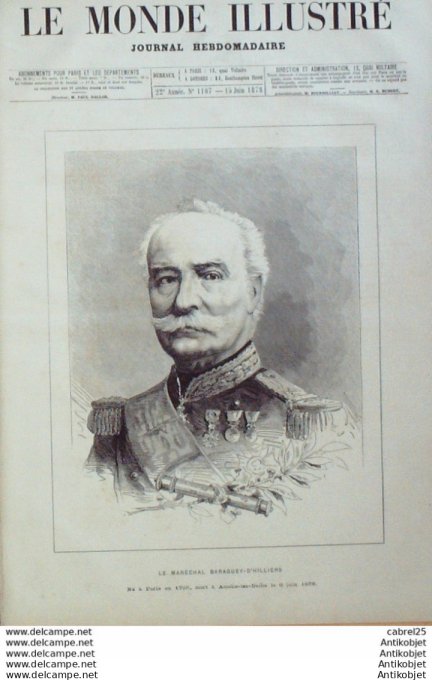 Le Monde illustré 1878 n°1107 Allemagne Berlin Angleterre Folkestone Collision Grosser Kurfurst Er K