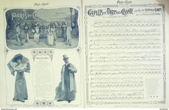 Paris qui chante 1903 n° 45 Gallois Regnard Dambrine Paule Morly Polin Galipaux