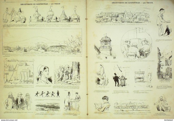 La Caricature 1882 #116 Papas terribles Caran d'Ache Capitaine Montès Draner Carpentras Trock Quida