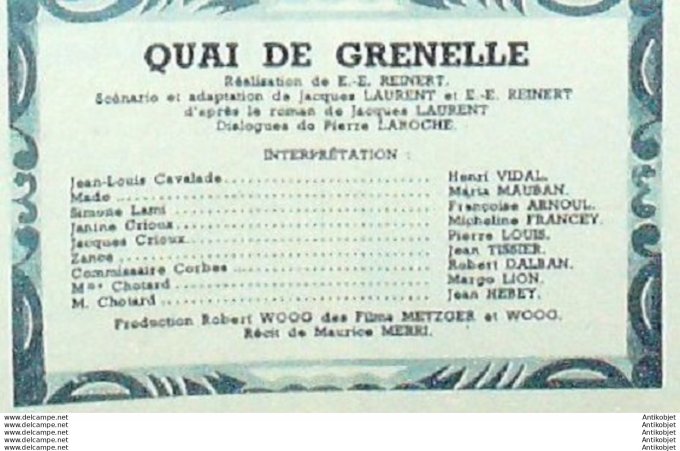 Mon Film 387 54-01-20 Quai de Grenelle Francoise Arnoul Henri Vidal