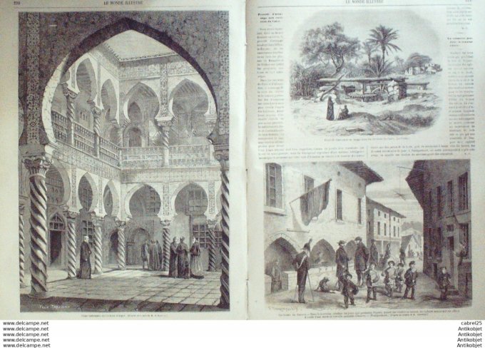 Le Monde illustré 1864 n°364 Pologne Wierzn Lopwinski Angleterre Hillsbourough Bradfield Alger