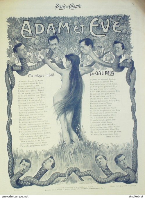 Paris qui chante 1903 #45 Gallois Regnard Dambrine Paule Morly Polin Galipaux