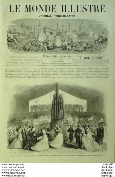 Le Monde illustré 1868 n°592 Plombieres (88) Italie Venise Saintes (17) Belgique Bruxelles