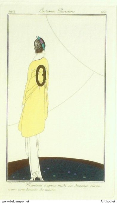 Gravure Mode Costume Parisien 1914 # 160 Socquet Meyan (eau forte)