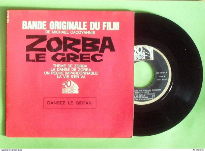Zorba le grec Film 45T EP Danse du Sirtaki 1965