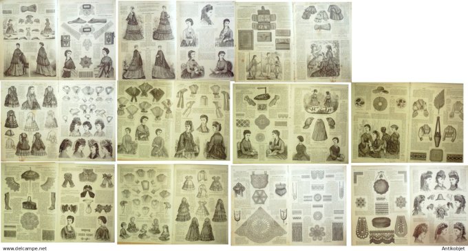 Mode illustree  1870 Lot de 8 journaux