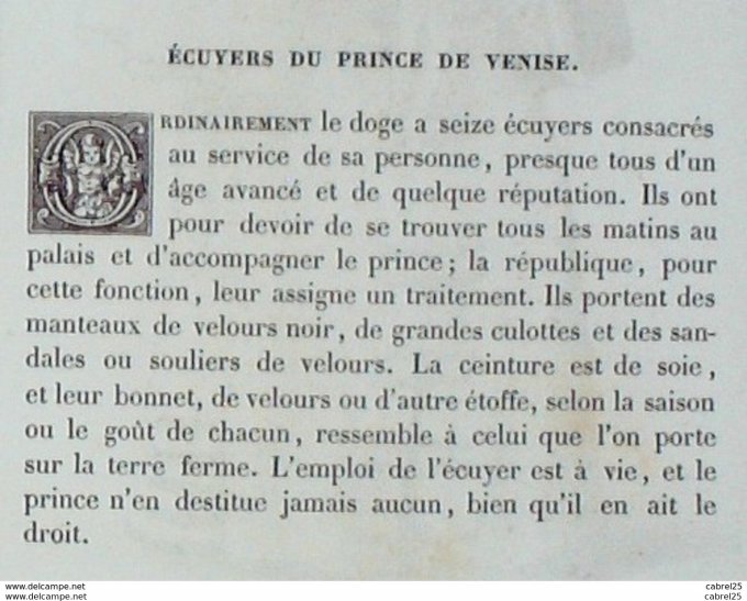 Italie VENISE Ecuyer du prince 1859