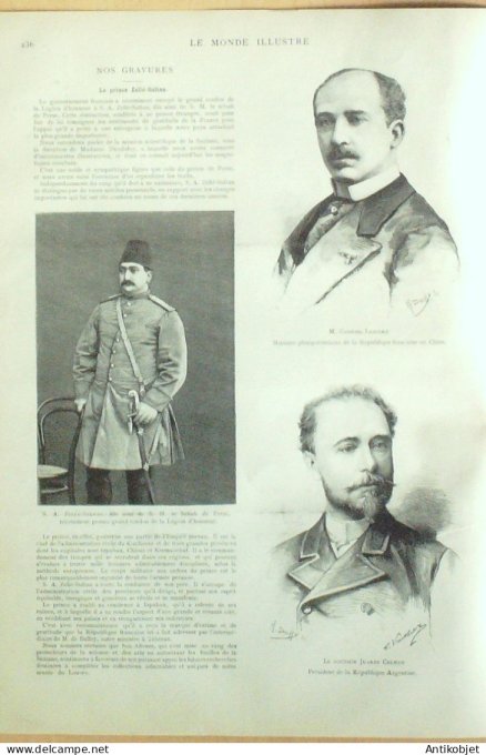 Le Monde illustré 1887 n°1593 Grèce acahntis Perse prince Zellé-Sultan
