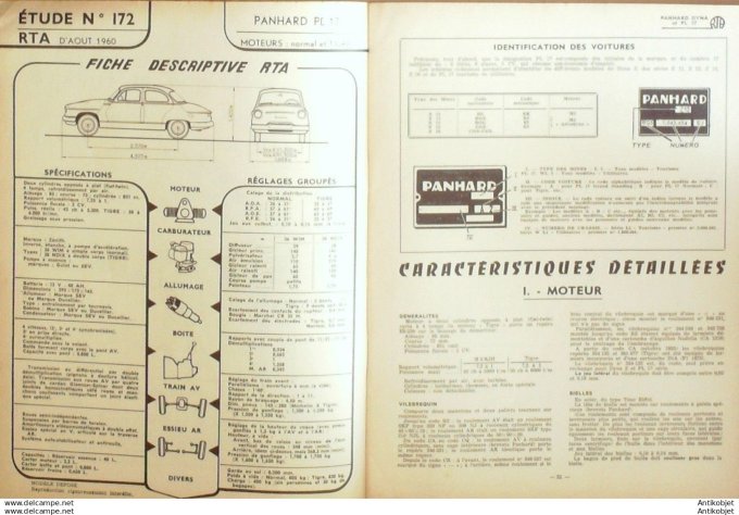 R.T Automobile Panhard Dyna Z & PL 17 Peugeot 404 172 # 1960