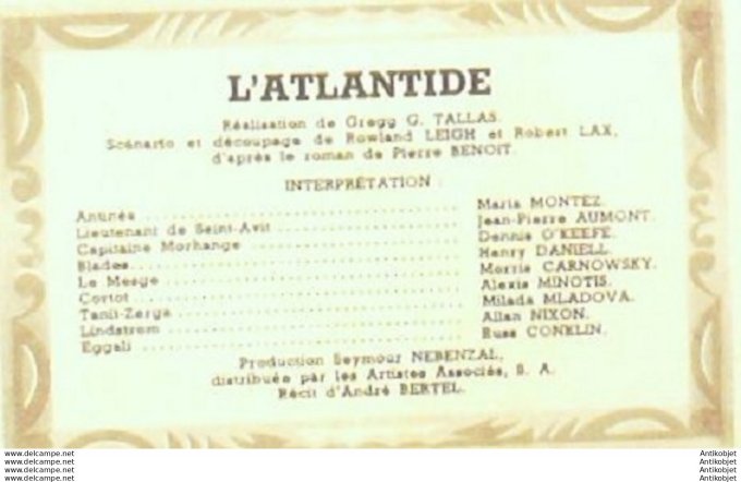 L'atlantide Maria Montez Jean Pierre Aumont Henry Daniell