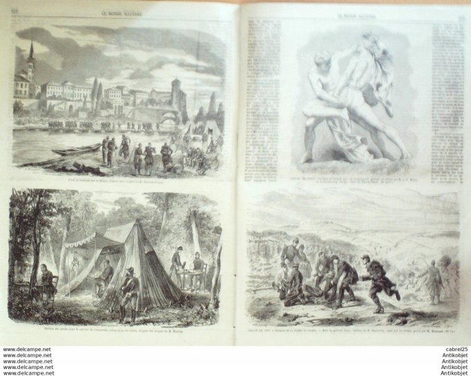Le Monde illustré 1860 n°177 Chalons (71) Lyon (69) Italie Caprera Aspri-Monte Piana-Milia Chambéry 
