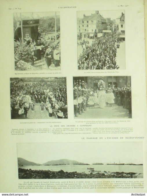 L'illustration 1905 n°3247 Espagne Argamasilla Don Quichotte course canots auto Alger-Toulon Compièg