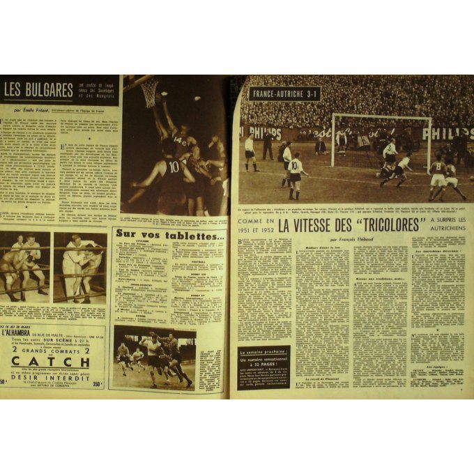 Miroir Sprint 1956 #  511 26 Mar Hassenforder Geminiani France Bulgarie Hassenforder
