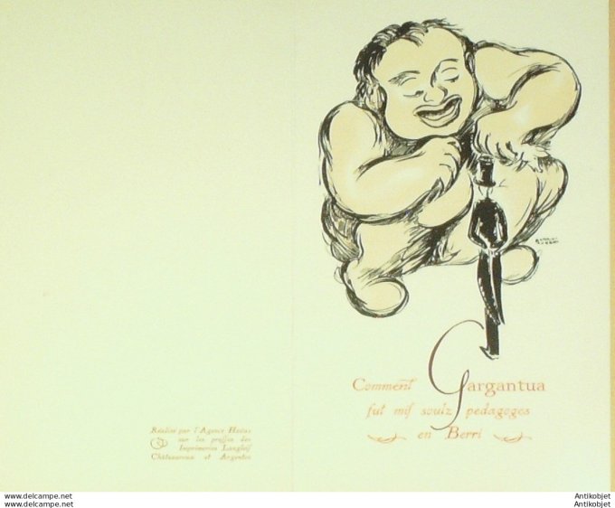Menu centenaire du lycée Jean Giraudoux 1953 dessin Barriot Hubert