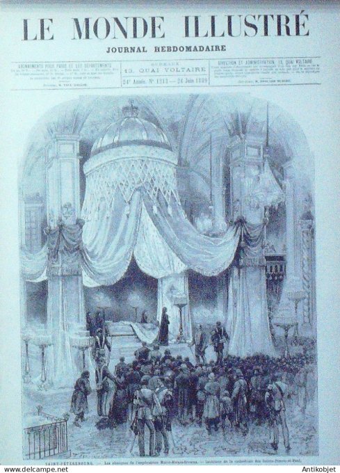 Le Monde illustré 1880 n°1213 Lisbonne Belem asco de Gama Camoens Russie St-Pétersbourg Alexandrowna