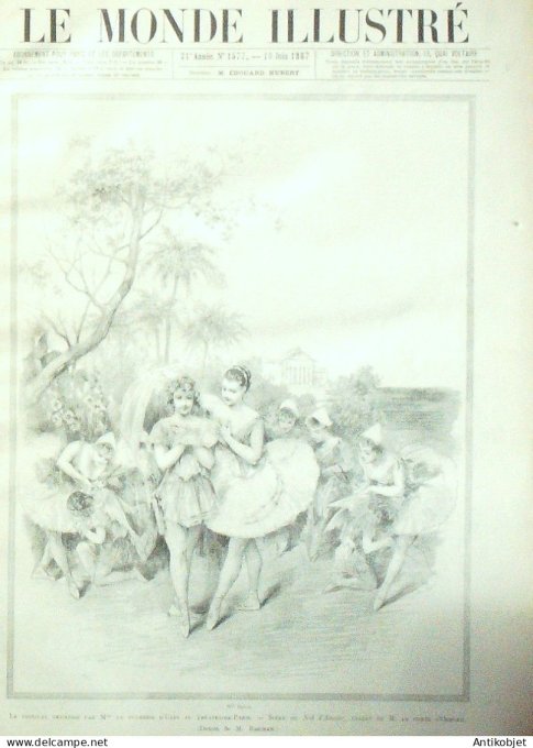 Le Monde illustré 1887 n°1577 Florencfête Victor Emmanuel e cirque Molier duchesse d'Uzès