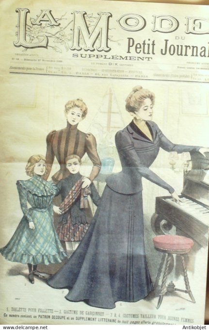 La Mode du Petit journal 1898 n°48 Costume Garçonnet & Robes fillettes