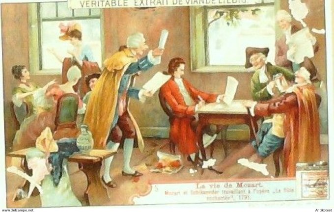 Chromo Liebig Sang  856 La vie de Mozart II (1906)