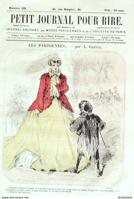 Petit journal pour Rire 1864 # 539 Voyage dans les rues de Londres Bertall